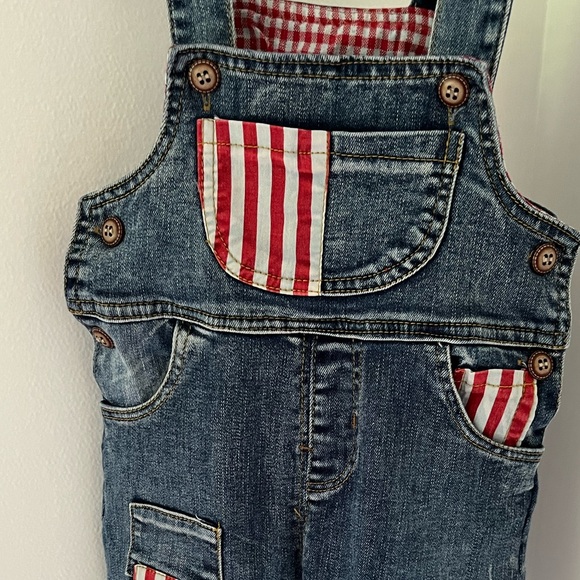 Denim Overalls with Pattern & Long Pant Legs, 12-18 months - Picture 4 of 7
